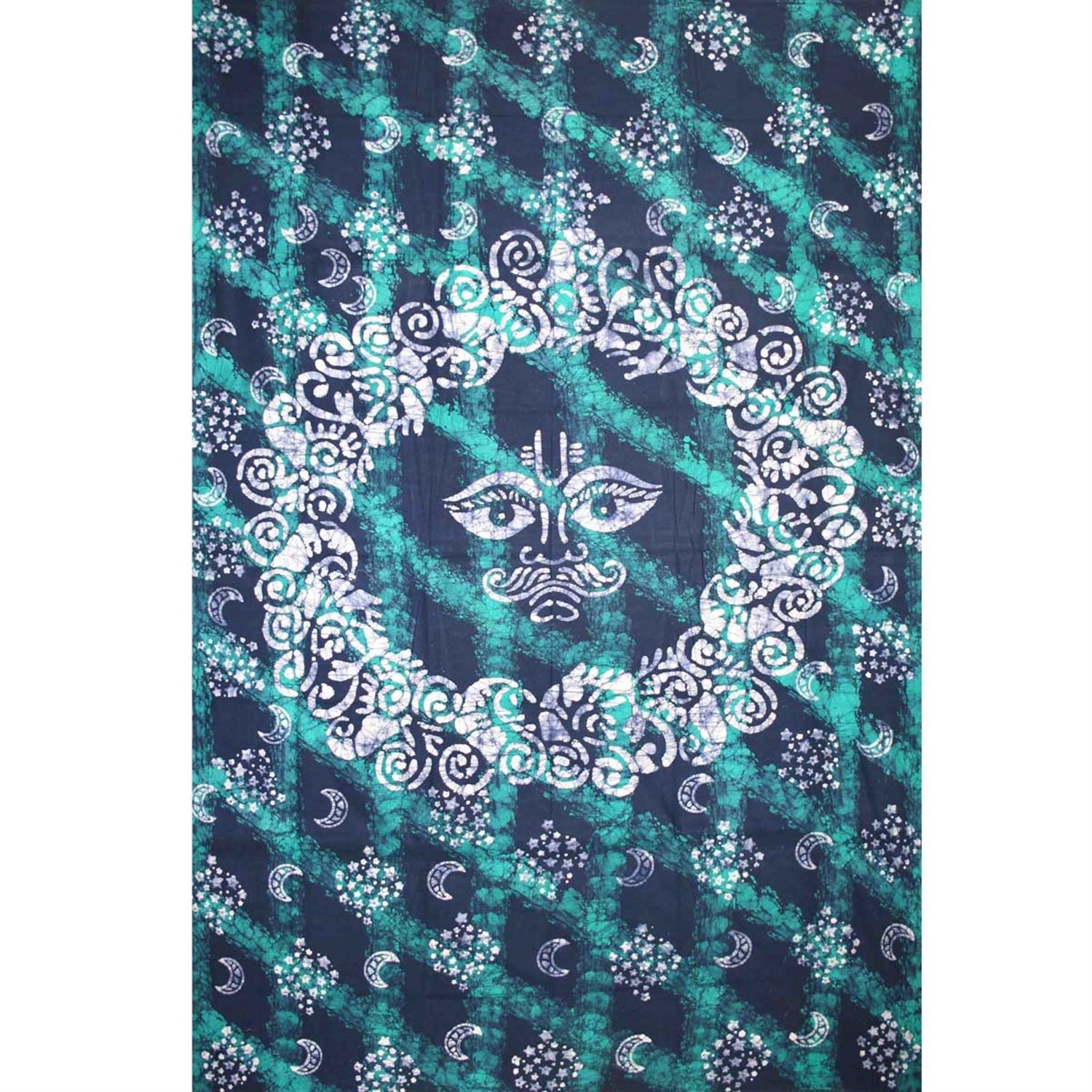 Celestial Batik Tapestry Cotton Spread 106" x 72" Twin Teal