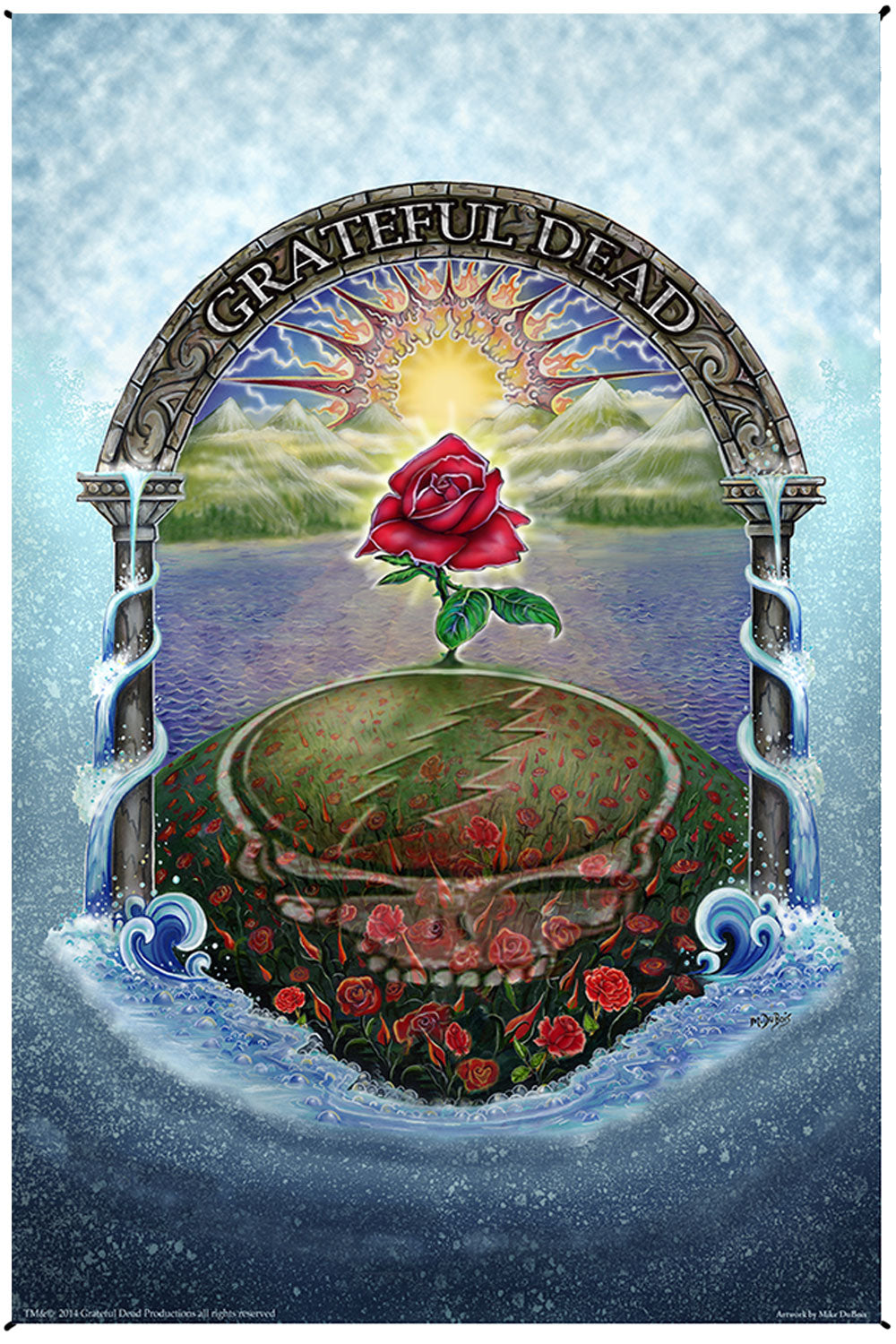 Grateful Dead Rose Garden Heady Art Print Tapestry 53x85