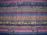 Little Elephants Tab Top Curtain Drape Panel Cotton 44" x 88" Blue