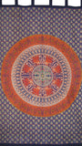 Mandala Tab Top Curtain Drape Panel Cotton 50" x 90" Navy Blue
