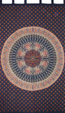 Mandala Tab Top Curtain Drape Panel Cotton 50" x 90" Navy Blue