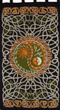 Celtic Yin Yang Tab Top Curtain Drape Panel Cotton 44" x 88" Green
