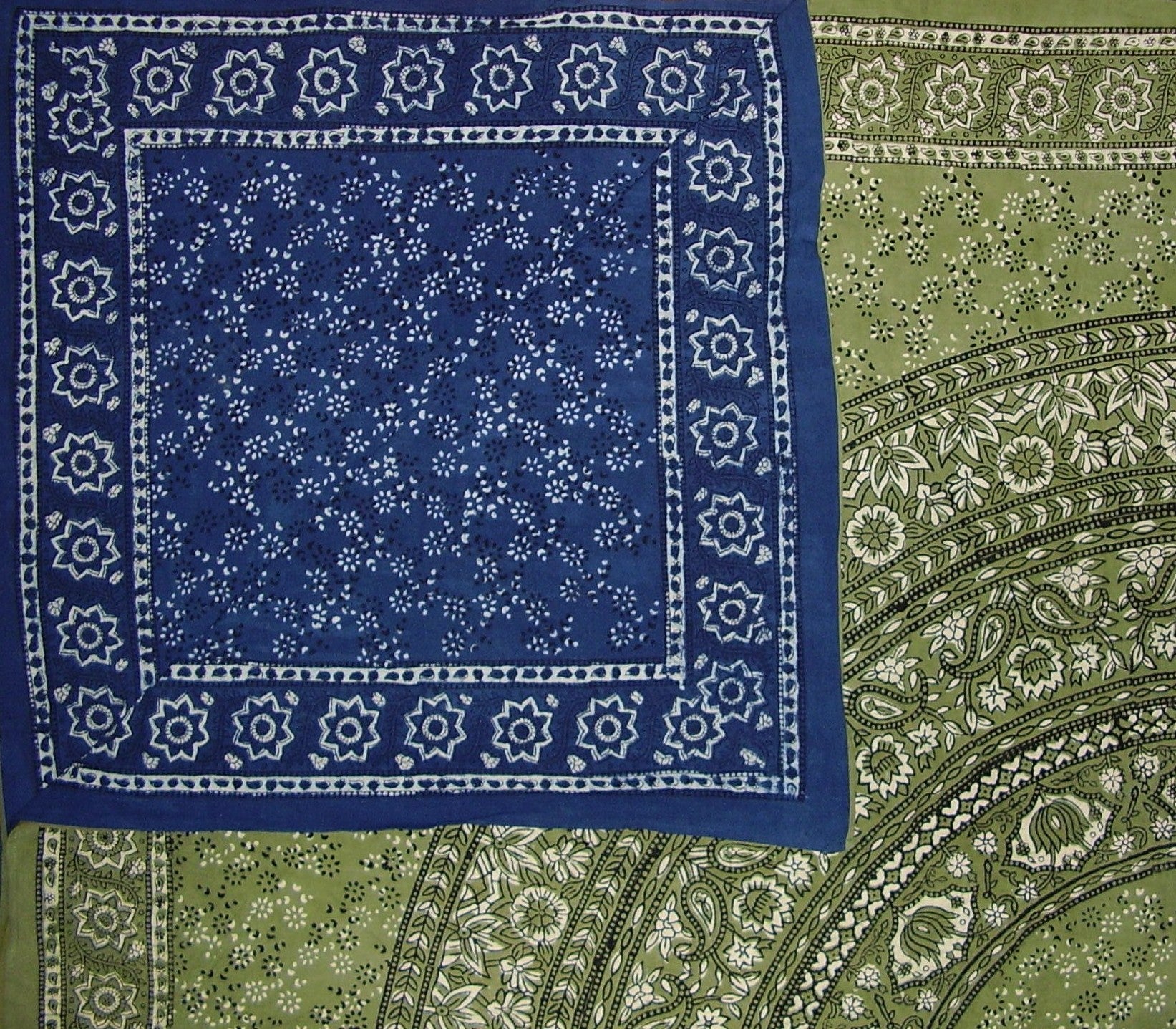 Dabu Block Print Reversible Duvet Cover Cotton  92" x 88" Fits Full-Queen