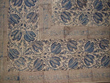 Veggie Dye Block Print Cotton Tablecloth 90" x 60" Blue
