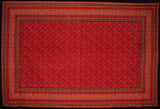 Calico Print Cotton Tablecloth 90" x 60" Red