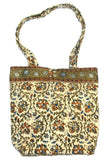 Block Printed Cotton Quilted Kalamkari Structured Tote Bag 14 x 14