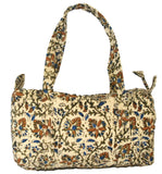 Block Printed Cotton Quilted Kalamkari Carry All Bag 14 x 8