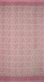 Rajasthan Floral Block Print Curtain Drape Panel Cotton 46" x 88" Pink