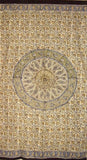 Kalamkari Block Print Curtain Drape Panel Cotton 46" x 88" Blue