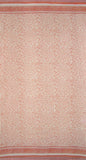 Persian Filigree Block Print Curtain Drape Panel Cotton 46" x 88" Coral Pink