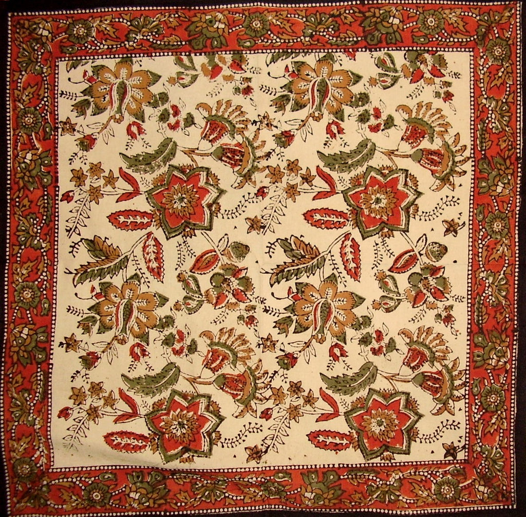 Jaipur Block Print Cotton Table Napkin 18" x 18" Autumn Colors