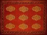 Kensington Block Print Cotton Table Placemat 19" x 13" Red Orange