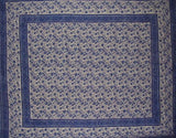 Rajasthan Block Print Tapestry Cotton Bedspread 108" x 88" Full-Queen Blue