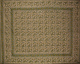 Rajasthan Block Print Paisley Tapestry Cotton Bedspread 108" x 88" Full-Queen
