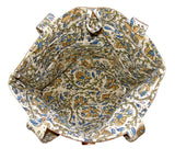 Block Printed Cotton Quilted Kalamkari Structured Tote Bag 14 x 14