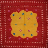 Handcrafted Light Cotton Tie Dye Scarf 20 x 20 Red