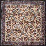Kalamkari Block Print Veggie Dye Scarf Soft Light Cotton 20 x 20