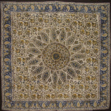 Kalamkari Block Print Veggie Dye Scarf Soft Light Cotton 42 x 42