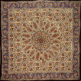 Kalamkari Block Print Veggie Dye Scarf Soft Light Cotton 42 x 42
