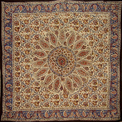 Kalamkari Block Print Veggie Dye Scarf Soft Light Cotton 42 x 42