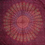 Sanganeer Block Print Scarf Soft Light Cotton 42 x 42 Burgundy
