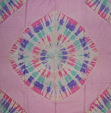 Handcrafted Cotton Tie Dye Scarf 42 x 42 Pink
