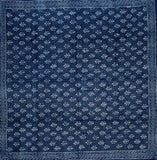 Indigo Blue Dabu Wax Batik Scarf Light Cotton 42 x 42