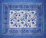Reversible Cotton Pillow Sham Rajasthan Block Print 28" x 24" Blue