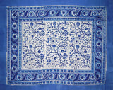 Reversible Cotton Pillow Sham Rajasthan Block Print 28" x 24" Blue