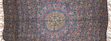 Block Printed Shawl Mandala 24 x 66 Dark Sherpa Blue
