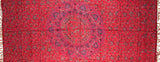 Block Printed Shawl Mandala 24 x 66 Fire Engine Red
