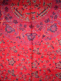 Block Printed Shawl Mandala 24 x 66 Fire Engine Red