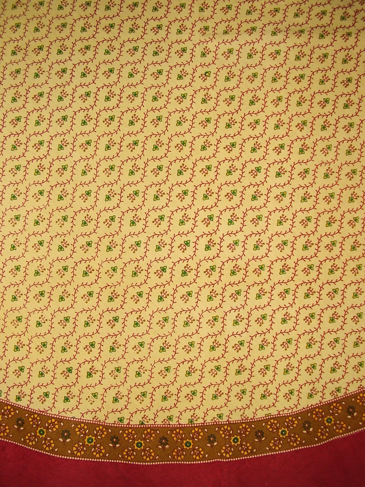 Buti Print Round Cotton Tablecloth 68" Red