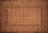 Dabu Hand Block Printed Floral Cotton Tablecloth 86" x 60" Brown