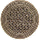 Veggie Dye Block Print Round Cotton Tablecloth 72" Blue