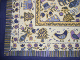 Whimsical Country Cotton Square Tablecloth 60" x 60" Blue