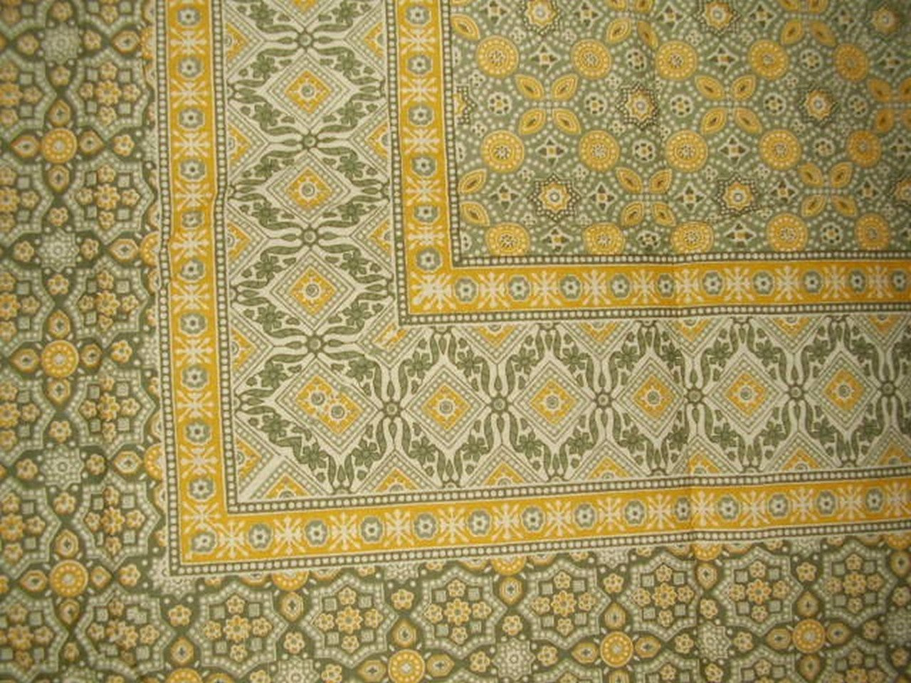 Moroccan Foulard Tapestry Cotton Bedspread 108" x 88" Full-Queen Yellow