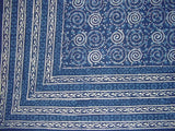 Dabu Indian Tapestry Cotton Spread 106" x 72" Twin Blue