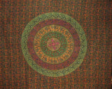 Sanganeer Block Print Indian Tapestry Cotton Bedspread 108" x 88" Full-Queen