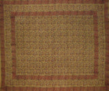 Indian Block Print Tapestry Cotton Spread 106" x 72" Twin Green