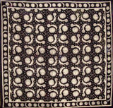 Celestial Print Tapestry Cotton Bedspread 108" x 108" Queen-King Black
