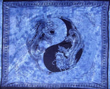 Yin Yang Dragon Tapestry Cotton Bedspread 108" x 88" Full-Queen Blue