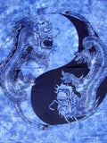 Yin Yang Dragon Tapestry Cotton Bedspread 108" x 88" Full-Queen Blue