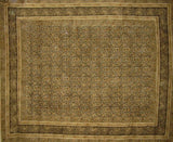 Veggie Dye Block Print Tapestry Cotton Bedspread 108" x 88" Full-Queen Green