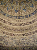 Veggie Dye Block Print Tapestry Cotton Bedspread 108" x 88" Full-Queen Blue