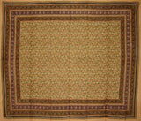 Turkish Floral Print Tapestry Cotton Spread 108" x 88" Full-Queen Green