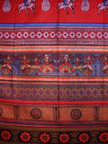 Indian Print Tapestry Cotton Bedspread 106" x 88" Full-Queen Red