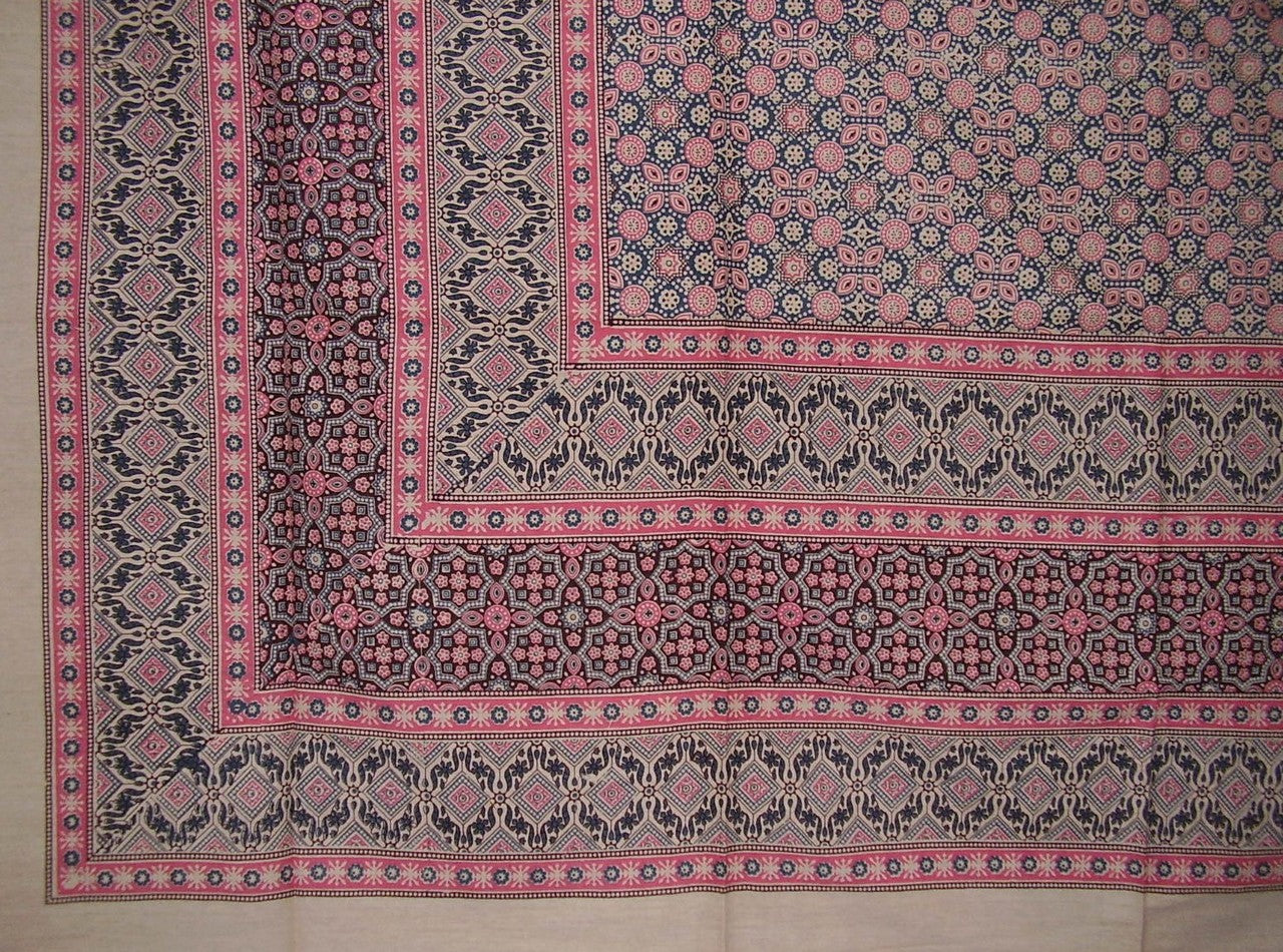 Moroccan Foulard Tapestry Cotton Spread 106" x 70" Twin Pink