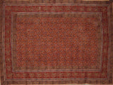Veggie Dye Block Print Tapestry Cotton Spread 104" x 70" Twin Red