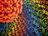 Psychedelic 3-D Spiral Skeletons Cotton Wall Hanging 90" x 60" Multi Color